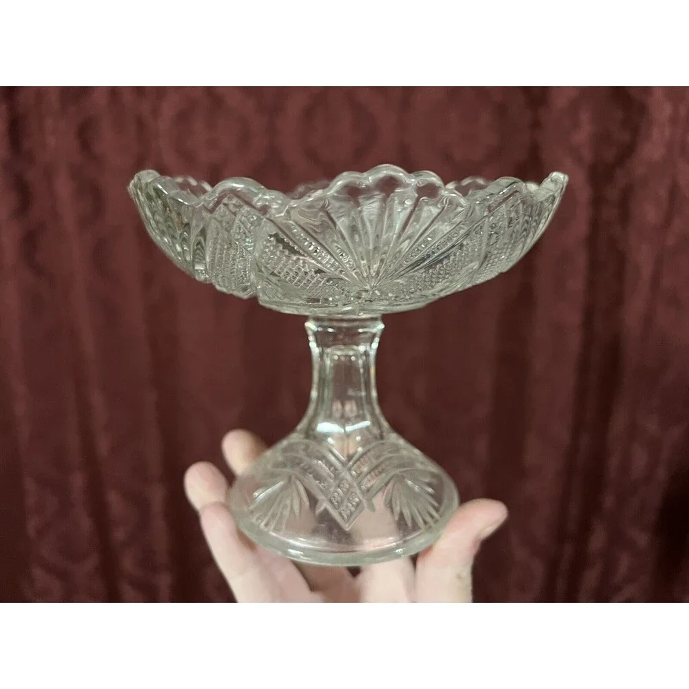Antique EAPG DUNCAN'S SONS #28 Teepee aka Nemesis Compote 1896 Pressed Glass USA